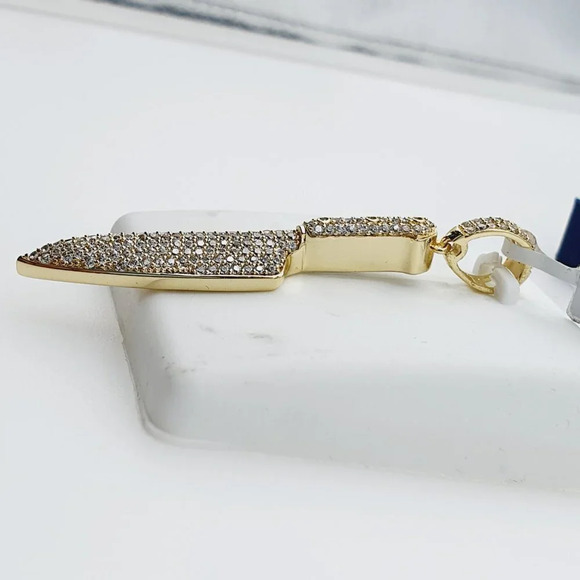 14K Gold Plated Cubic Zircon Pendant, INUS1BR255 - Picture 11 of 11